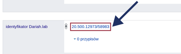 Przykład identyfikatora Dariah.lab