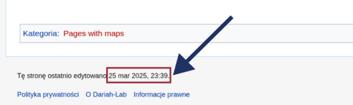 Przykład daty ostatniej edycji strony elementu